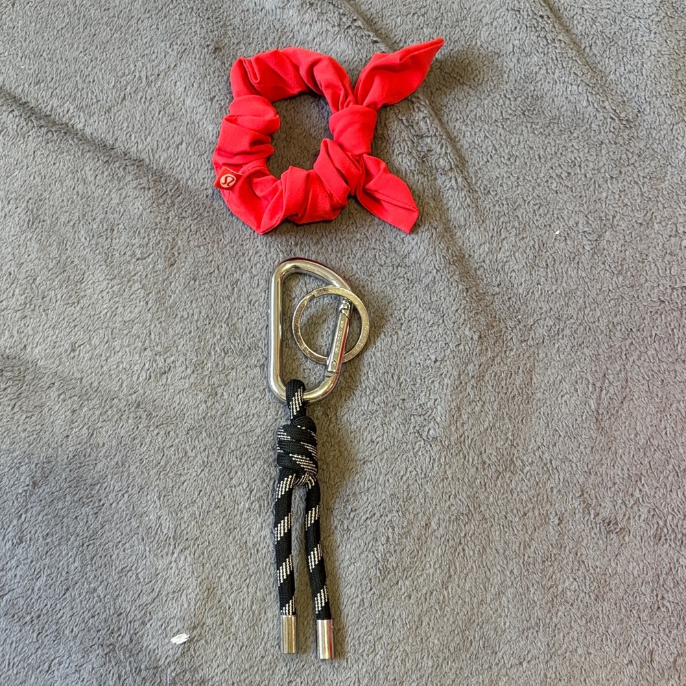 Lululemon key chain and scrunchie